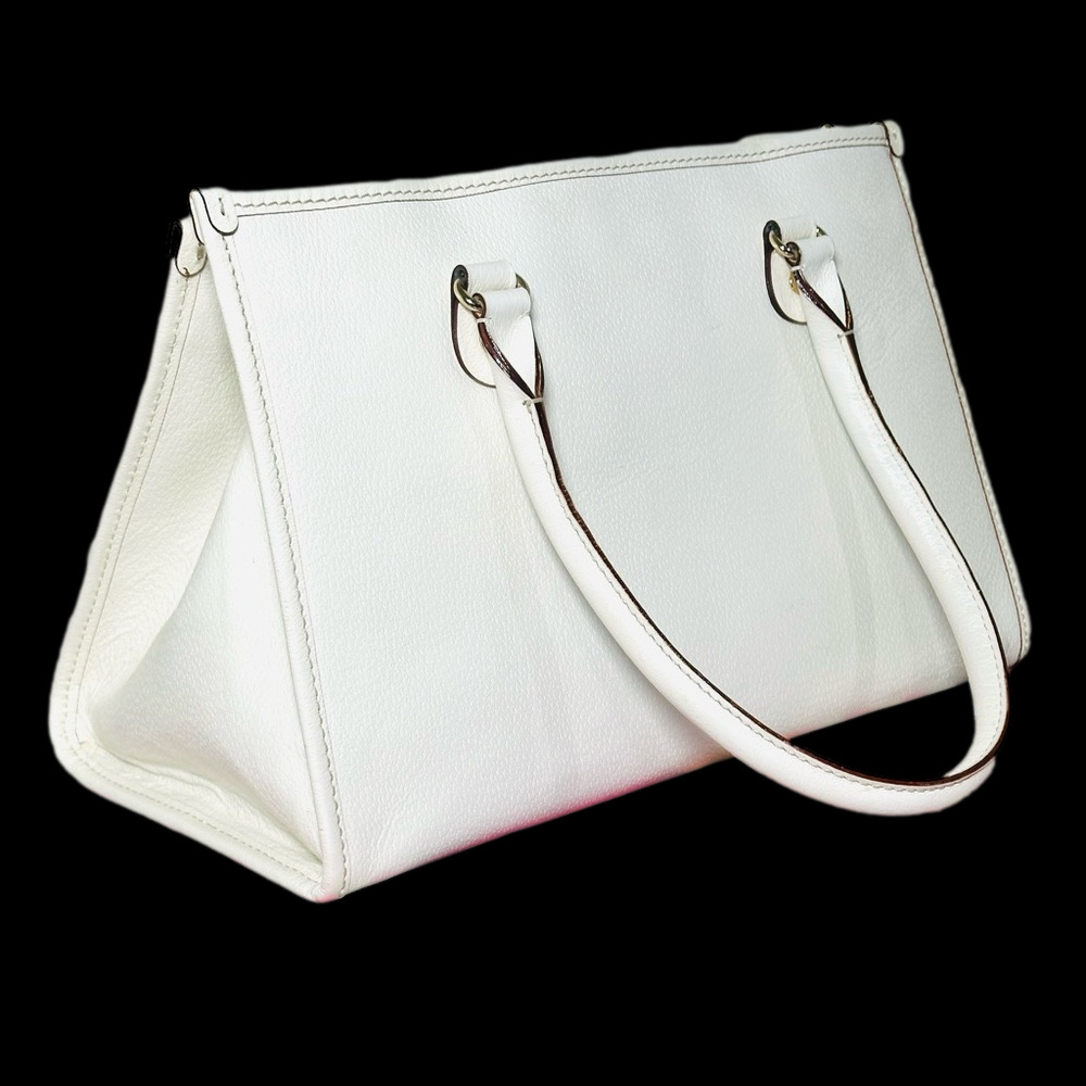 KATE SPADE LEATHER CLASSIC IVORY Shoulder Bag overnight large size 15.5 x 10.5” - Picture 9 of 16